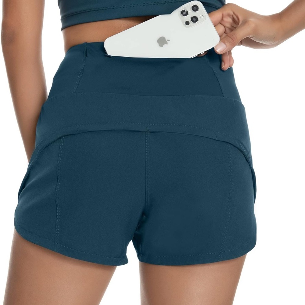 ✨2 for $35 ALL SHORTS! GYM PEOPLE - Running Shorts 4" DARK TEAL Small - Picture 3 of 8